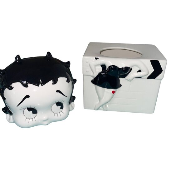 Benjamin Medwin Vintage 1995 Betty Boop Ceramic Cookie Jar White Decor - Picture 9 of 16